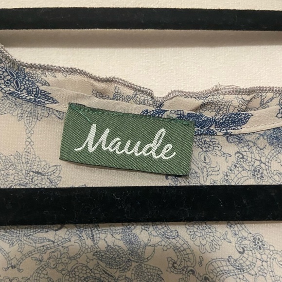 Maude by Anthropology LIKE NEW boho peasant feminine ruffle blouse size M - Picture 4 of 4